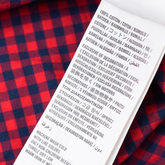 Abercrombie Fitch Women's Long Sleeve Red Navy Gingham Medium - Picture 8 of 10